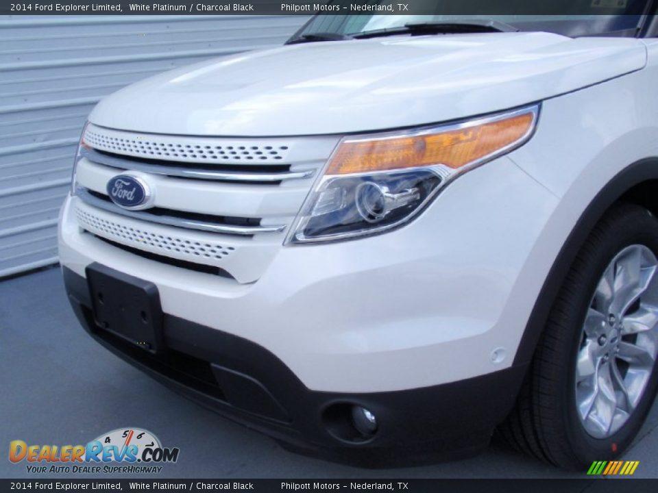 2014 Ford Explorer Limited White Platinum / Charcoal Black Photo #11