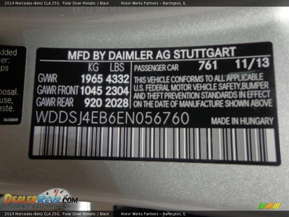 2014 Mercedes-Benz CLA 250 Polar Silver Metallic / Black Photo #20