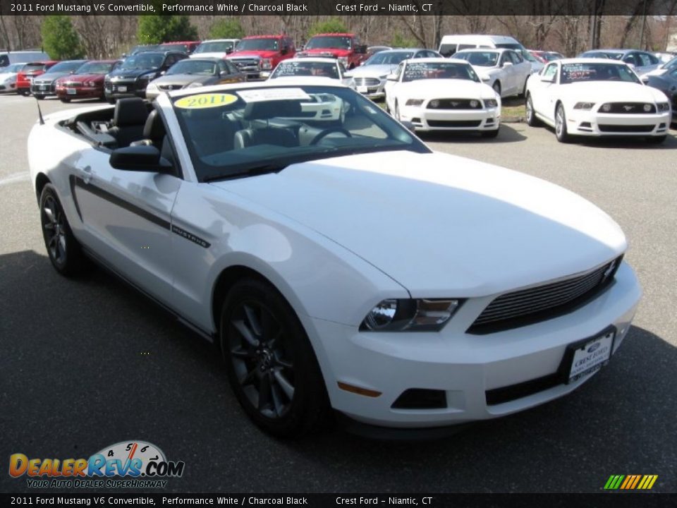 2011 Ford Mustang V6 Convertible Performance White / Charcoal Black Photo #1