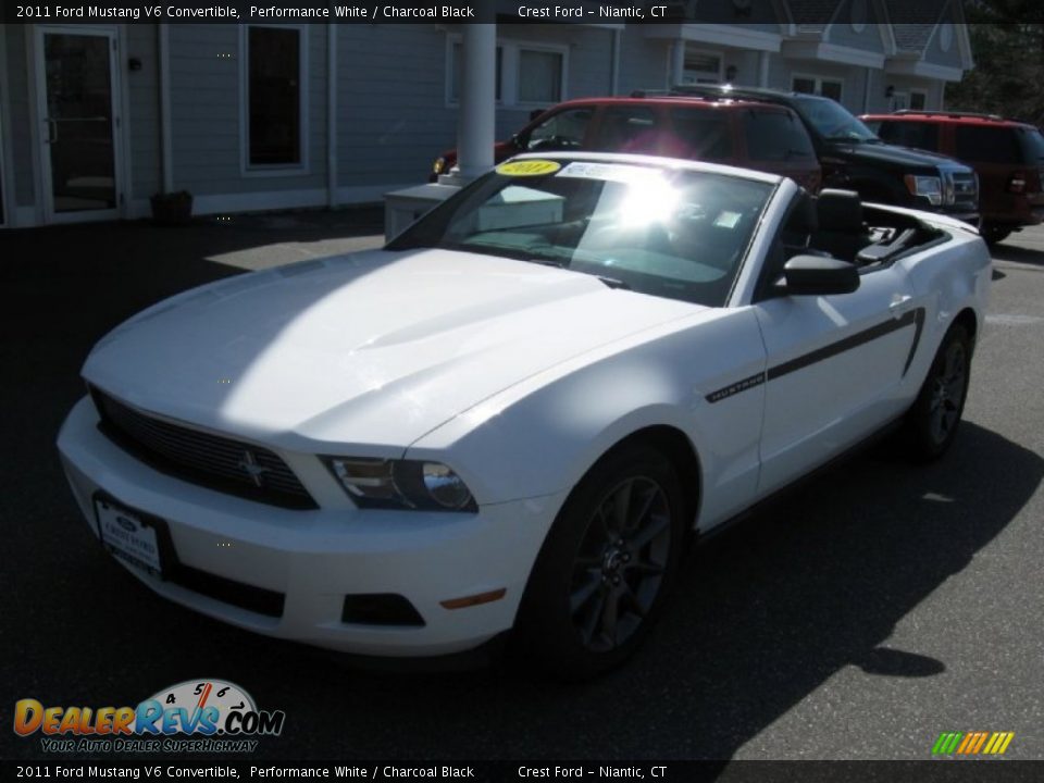2011 Ford Mustang V6 Convertible Performance White / Charcoal Black Photo #3