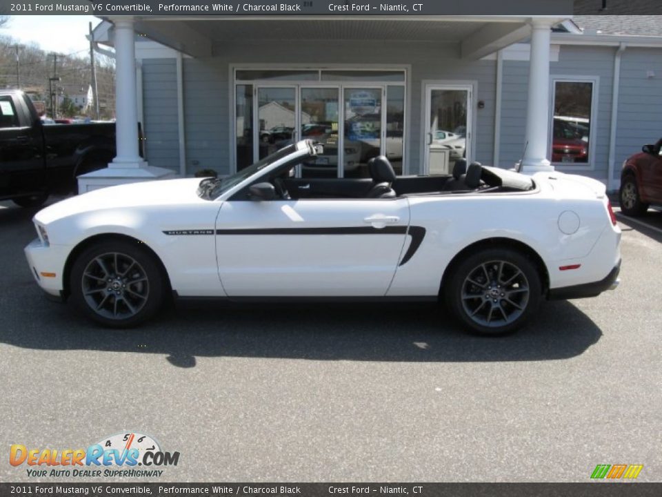 2011 Ford Mustang V6 Convertible Performance White / Charcoal Black Photo #4