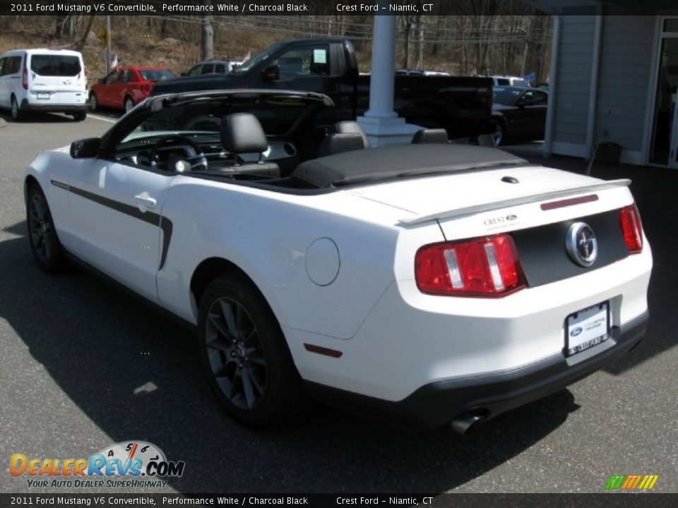 2011 Ford Mustang V6 Convertible Performance White / Charcoal Black Photo #6