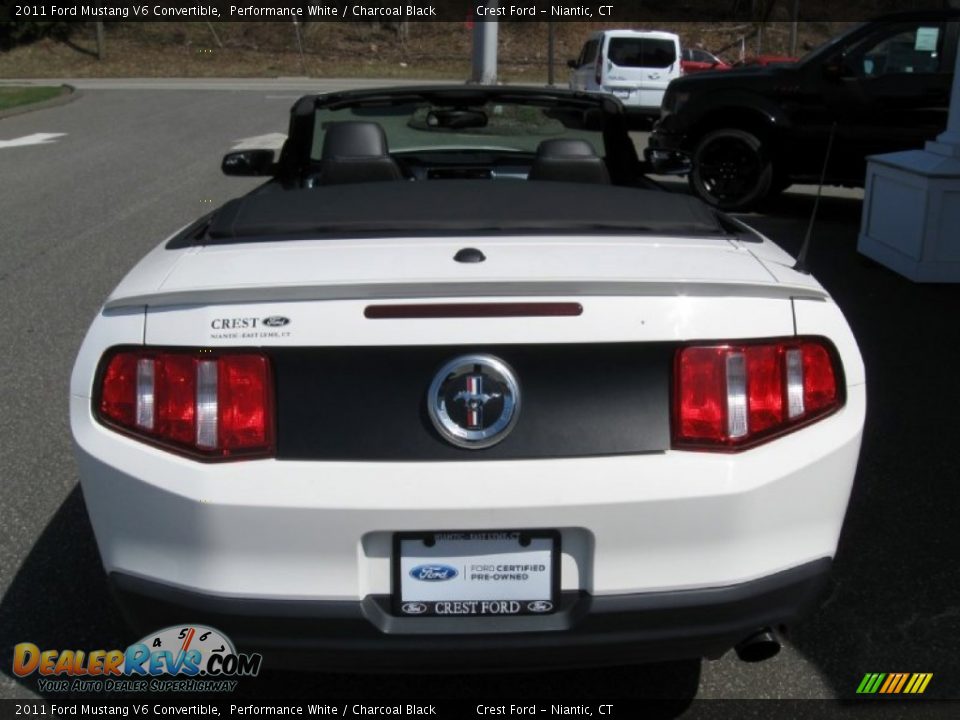2011 Ford Mustang V6 Convertible Performance White / Charcoal Black Photo #7