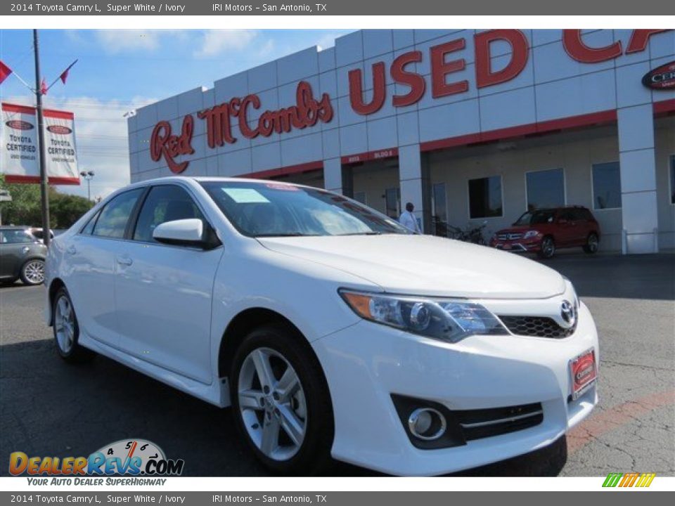 2014 Toyota Camry L Super White / Ivory Photo #1
