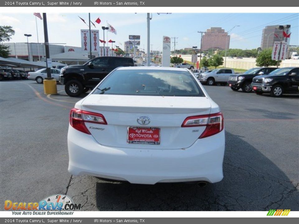 2014 Toyota Camry L Super White / Ivory Photo #6