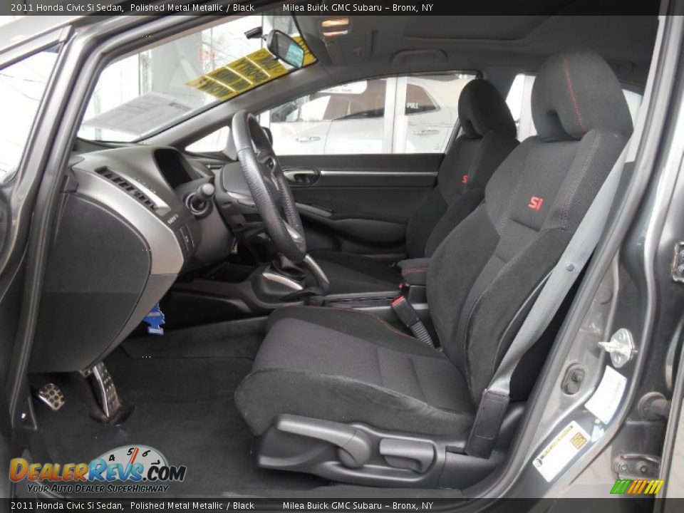 2011 Honda Civic Si Sedan Polished Metal Metallic / Black Photo #14