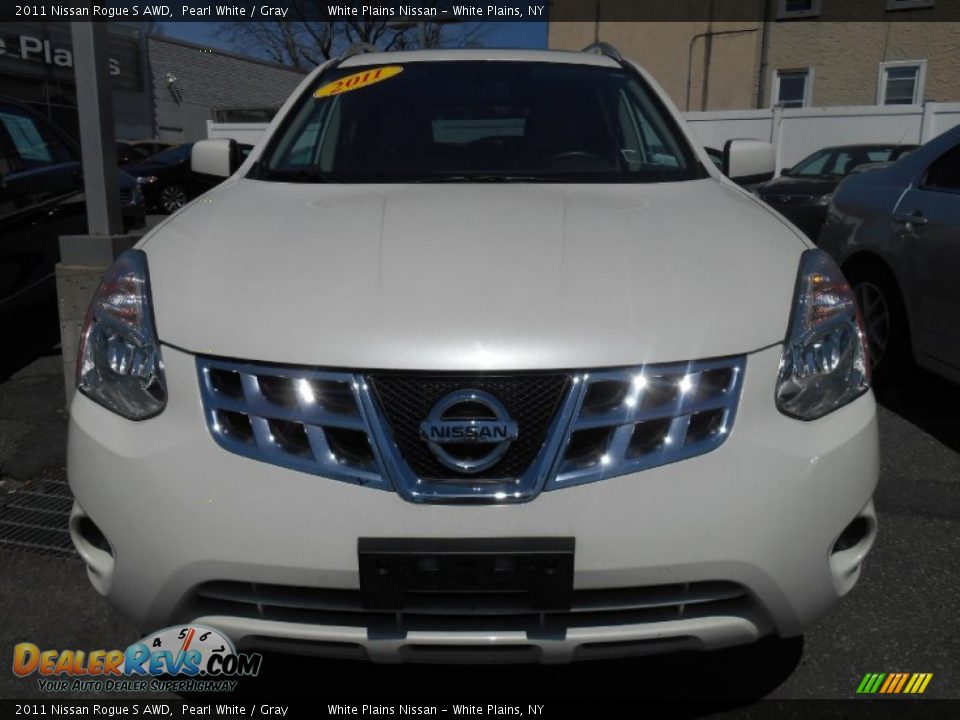 2011 Nissan Rogue S AWD Pearl White / Gray Photo #2