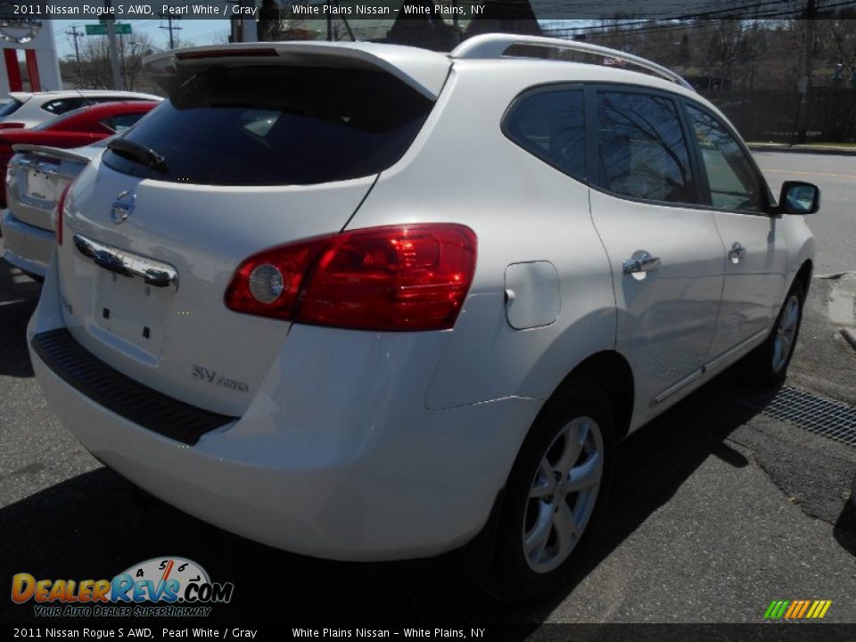 2011 Nissan Rogue S AWD Pearl White / Gray Photo #3