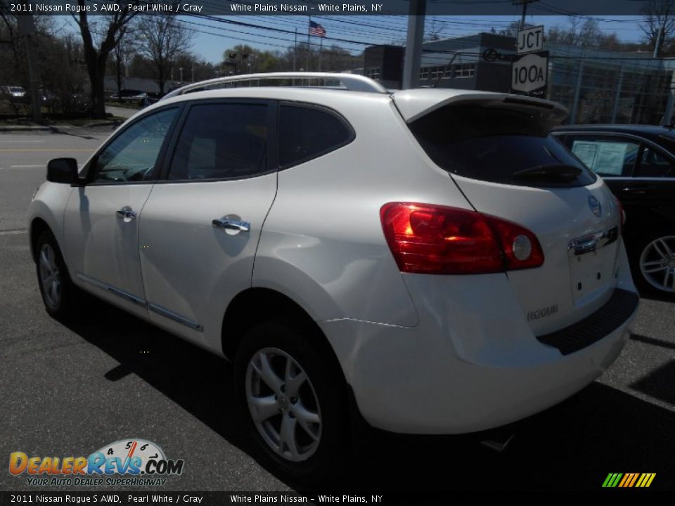 2011 Nissan Rogue S AWD Pearl White / Gray Photo #5