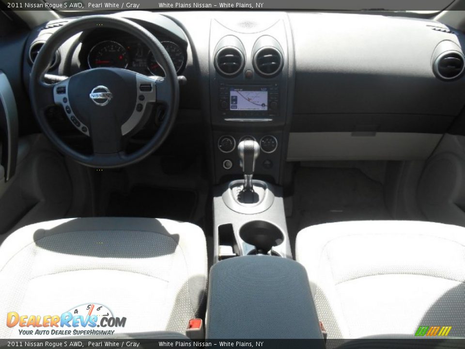 2011 Nissan Rogue S AWD Pearl White / Gray Photo #15