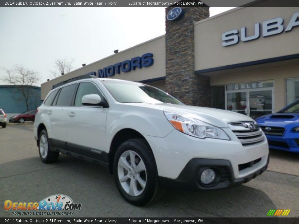 2014 Subaru Outback 2.5i Premium Satin White Pearl / Ivory Photo #1