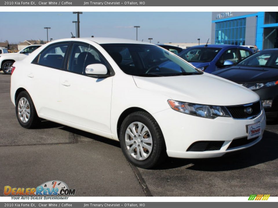 2010 Kia Forte EX Clear White / Coffee Photo #2