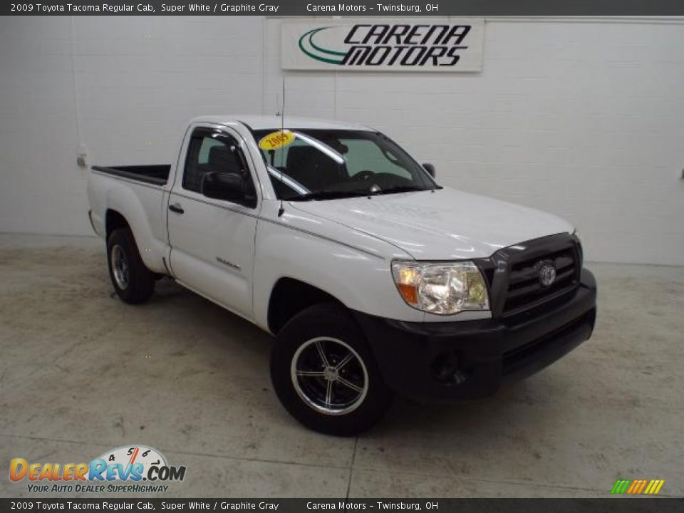 2009 Toyota Tacoma Regular Cab Super White / Graphite Gray Photo #2