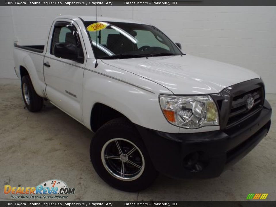 2009 Toyota Tacoma Regular Cab Super White / Graphite Gray Photo #3