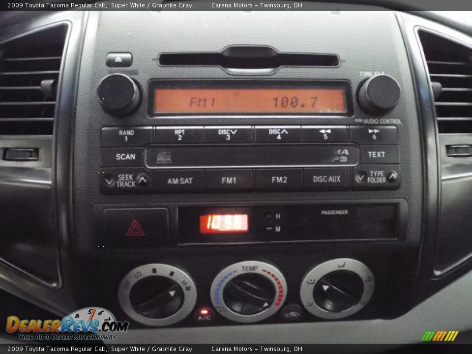 2009 Toyota Tacoma Regular Cab Super White / Graphite Gray Photo #17