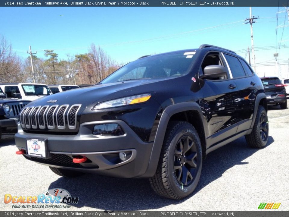 2014 Jeep Cherokee Trailhawk 4x4 Brilliant Black Crystal Pearl / Morocco - Black Photo #1