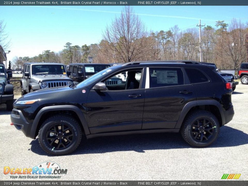 2014 Jeep Cherokee Trailhawk 4x4 Brilliant Black Crystal Pearl / Morocco - Black Photo #3