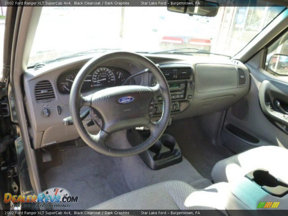 2002 Ford Ranger XLT SuperCab 4x4 Black Clearcoat / Dark Graphite Photo #13