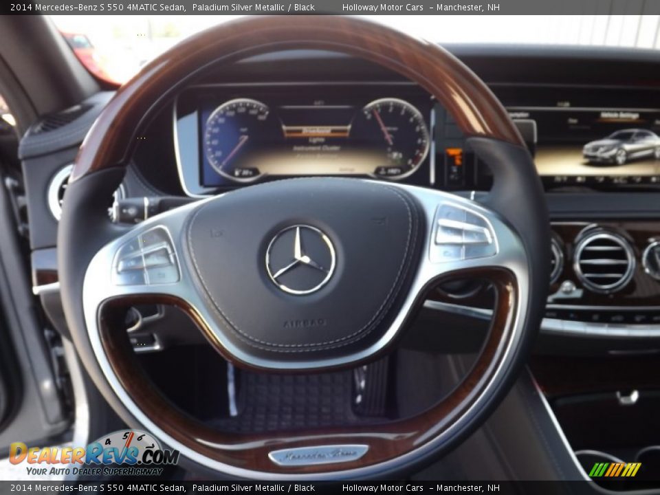 2014 Mercedes-Benz S 550 4MATIC Sedan Paladium Silver Metallic / Black Photo #14