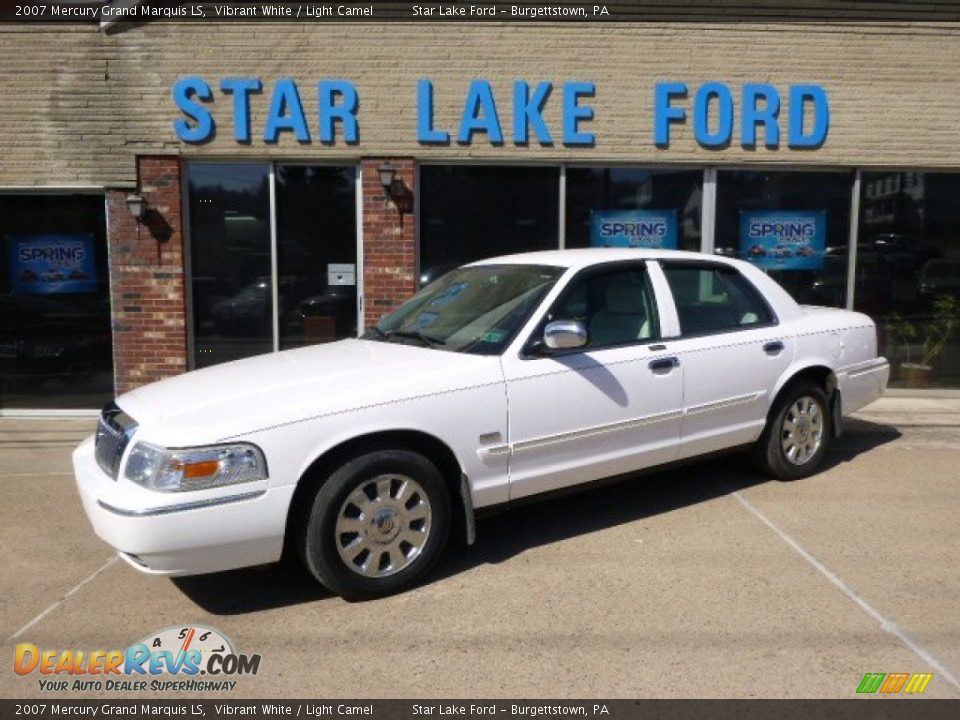 2007 Mercury Grand Marquis LS Vibrant White / Light Camel Photo #1