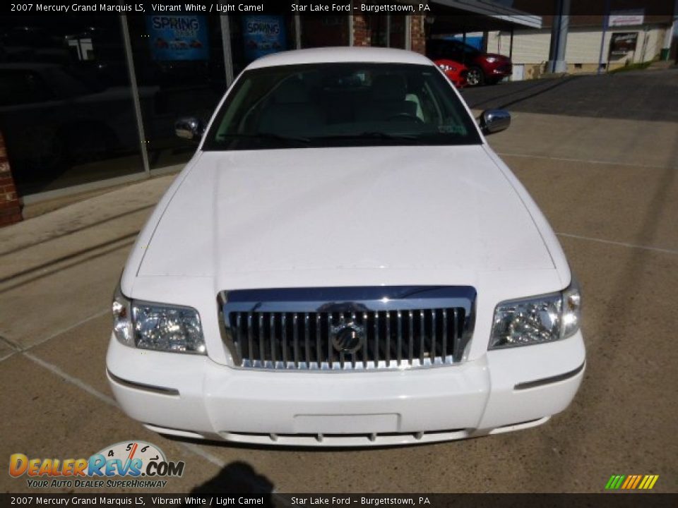 2007 Mercury Grand Marquis LS Vibrant White / Light Camel Photo #2
