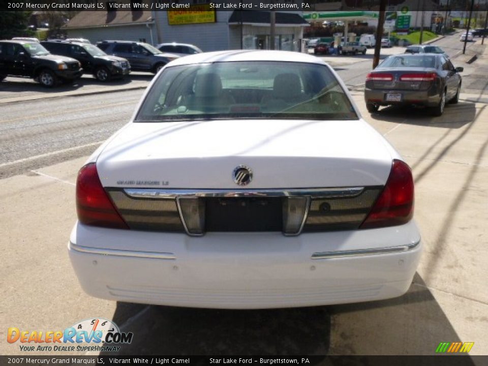 2007 Mercury Grand Marquis LS Vibrant White / Light Camel Photo #5