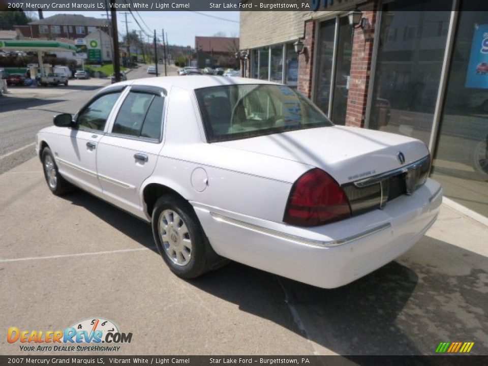 2007 Mercury Grand Marquis LS Vibrant White / Light Camel Photo #6