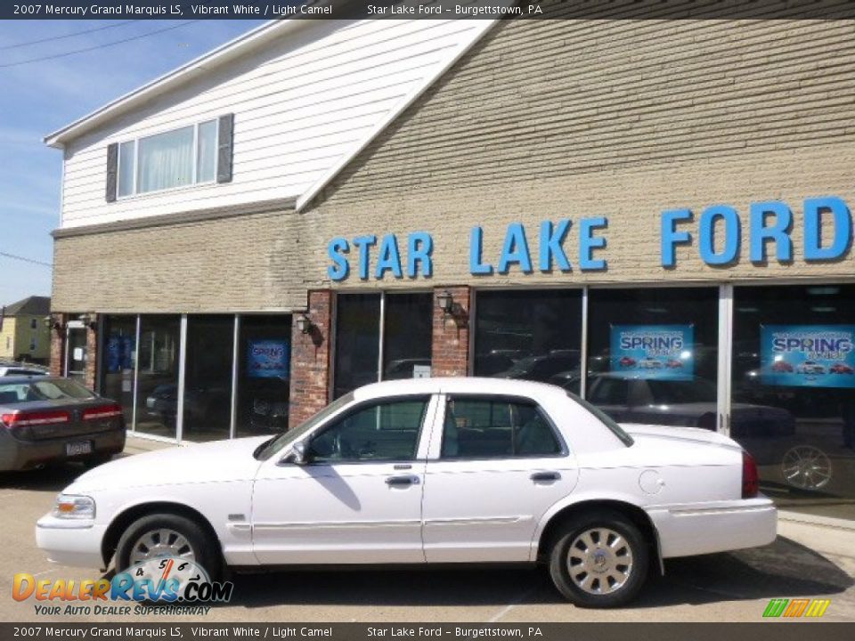 2007 Mercury Grand Marquis LS Vibrant White / Light Camel Photo #7