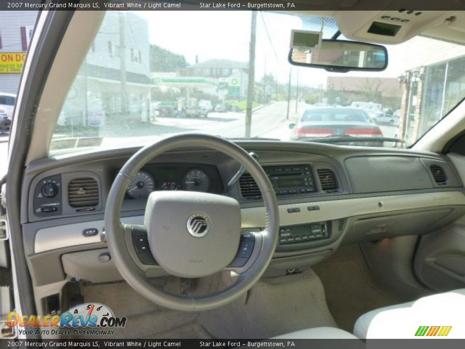 2007 Mercury Grand Marquis LS Vibrant White / Light Camel Photo #14
