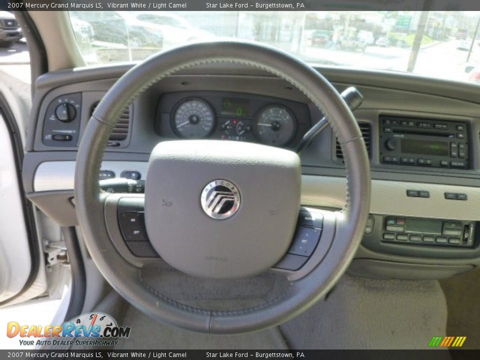 2007 Mercury Grand Marquis LS Vibrant White / Light Camel Photo #18