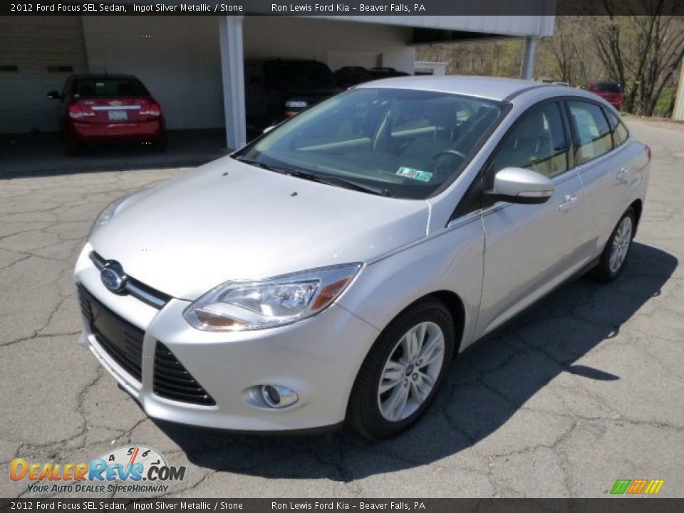 2012 Ford Focus SEL Sedan Ingot Silver Metallic / Stone Photo #4