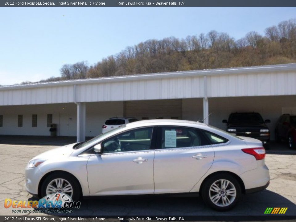 2012 Ford Focus SEL Sedan Ingot Silver Metallic / Stone Photo #5
