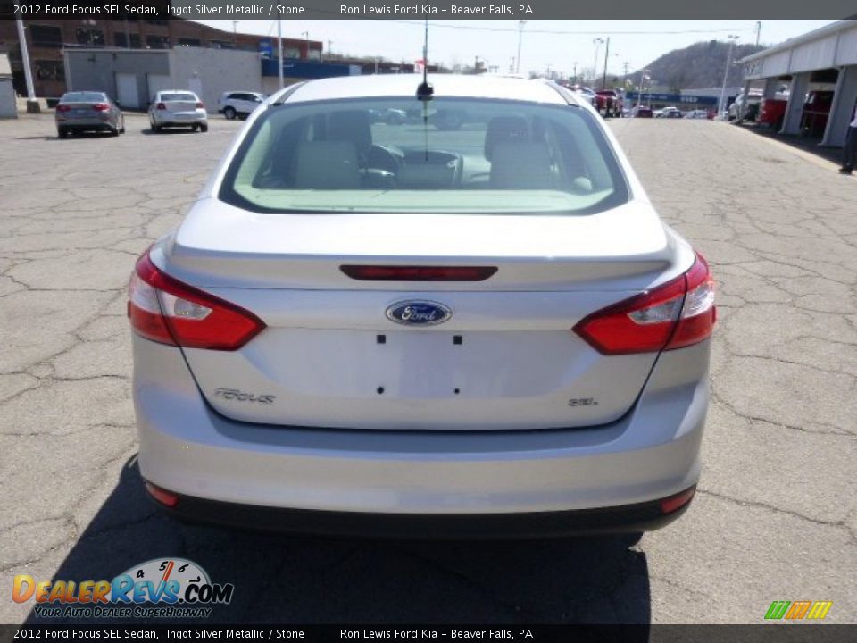 2012 Ford Focus SEL Sedan Ingot Silver Metallic / Stone Photo #7