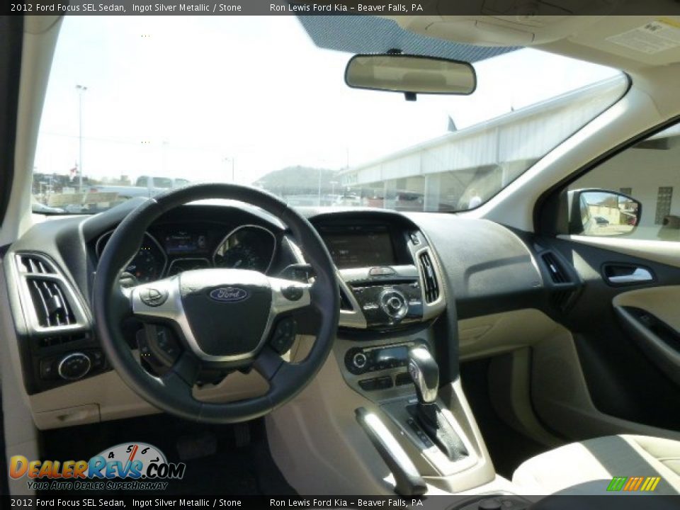 2012 Ford Focus SEL Sedan Ingot Silver Metallic / Stone Photo #14