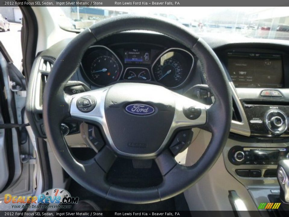 2012 Ford Focus SEL Sedan Ingot Silver Metallic / Stone Photo #18