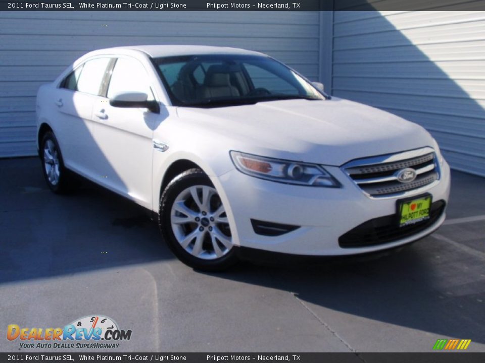 2011 Ford Taurus SEL White Platinum Tri-Coat / Light Stone Photo #2