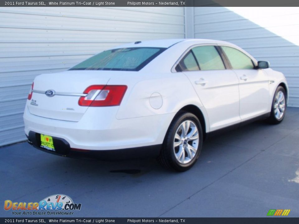 2011 Ford Taurus SEL White Platinum Tri-Coat / Light Stone Photo #4