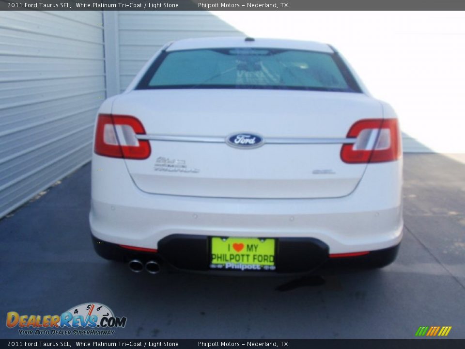 2011 Ford Taurus SEL White Platinum Tri-Coat / Light Stone Photo #5