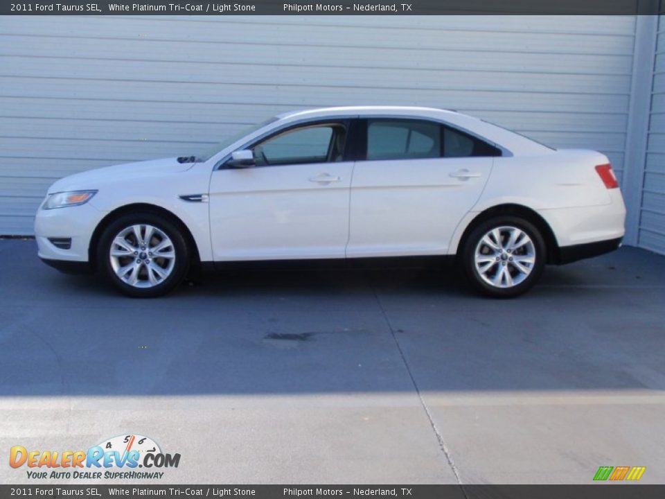 2011 Ford Taurus SEL White Platinum Tri-Coat / Light Stone Photo #6