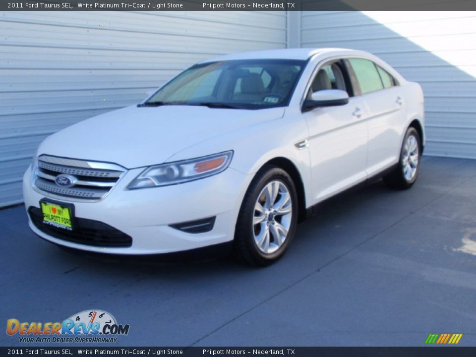 2011 Ford Taurus SEL White Platinum Tri-Coat / Light Stone Photo #7