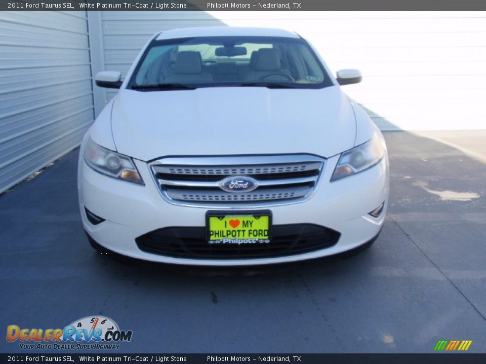 2011 Ford Taurus SEL White Platinum Tri-Coat / Light Stone Photo #8