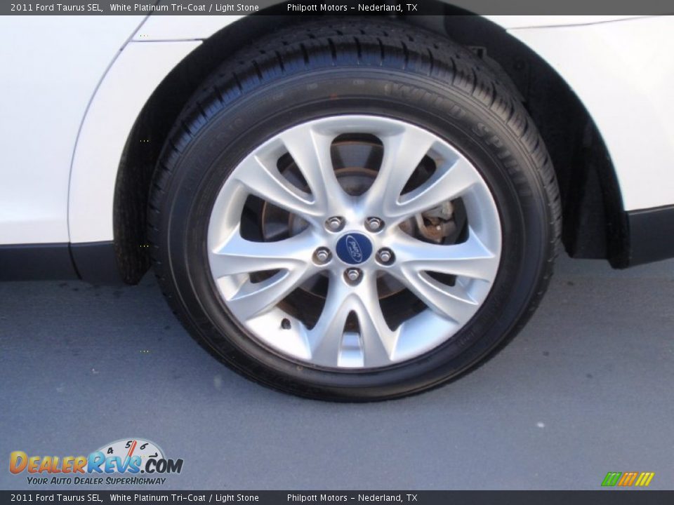 2011 Ford Taurus SEL White Platinum Tri-Coat / Light Stone Photo #13
