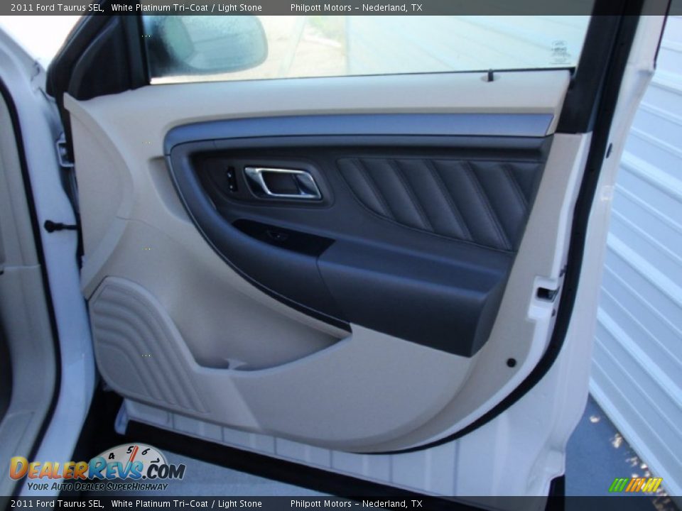 2011 Ford Taurus SEL White Platinum Tri-Coat / Light Stone Photo #23