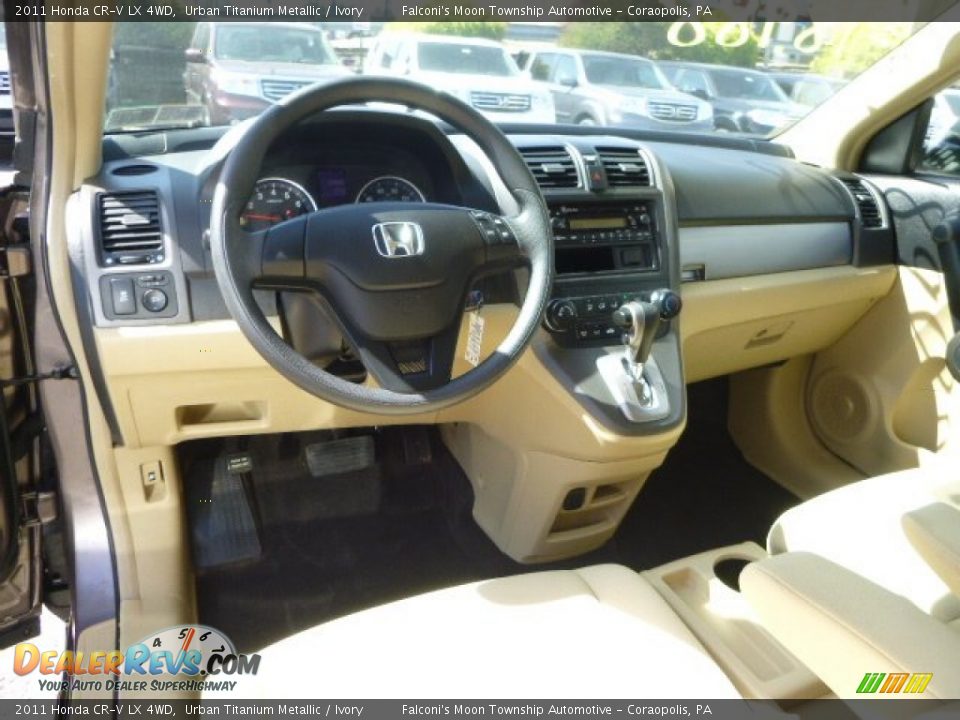 2011 Honda CR-V LX 4WD Urban Titanium Metallic / Ivory Photo #17