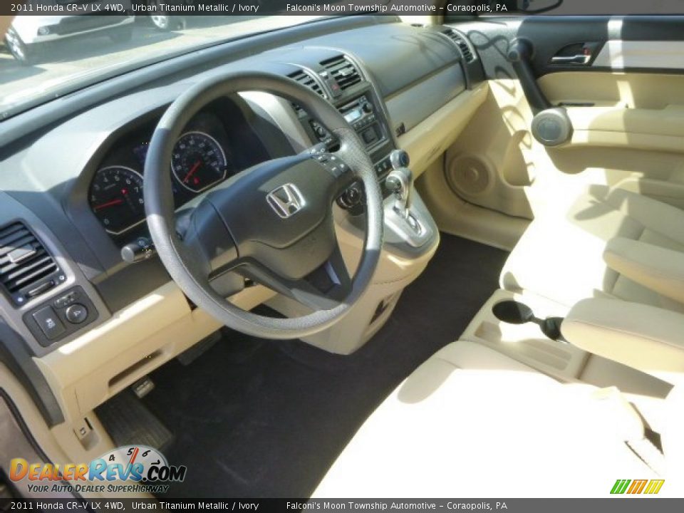 2011 Honda CR-V LX 4WD Urban Titanium Metallic / Ivory Photo #20