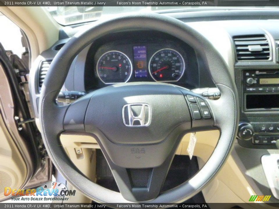 2011 Honda CR-V LX 4WD Urban Titanium Metallic / Ivory Photo #22