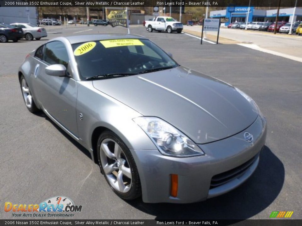 2006 Nissan 350Z Enthusiast Coupe Silver Alloy Metallic / Charcoal Leather Photo #2