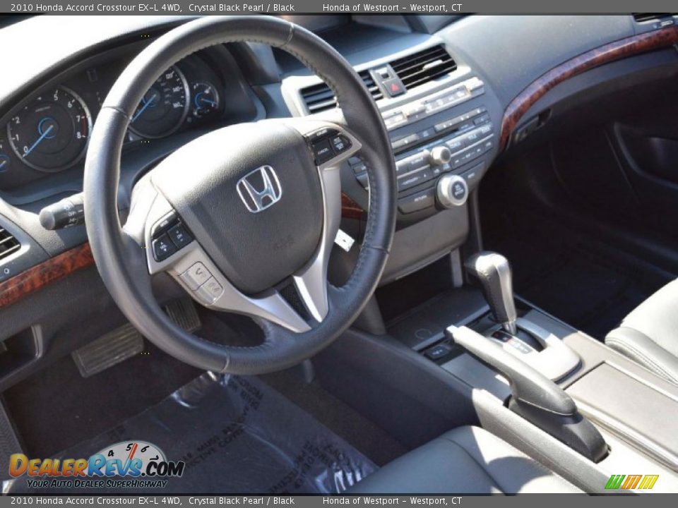 2010 Honda Accord Crosstour EX-L 4WD Crystal Black Pearl / Black Photo #5