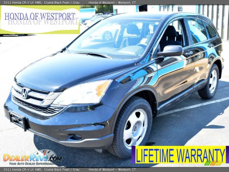 2011 Honda CR-V LX 4WD Crystal Black Pearl / Gray Photo #1