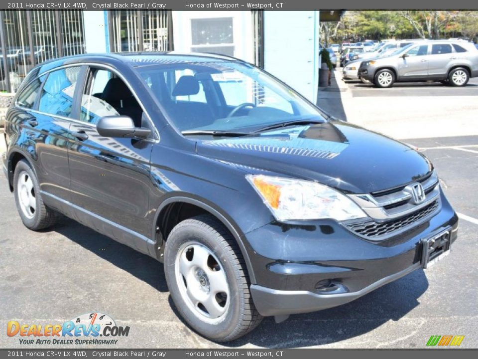 2011 Honda CR-V LX 4WD Crystal Black Pearl / Gray Photo #3